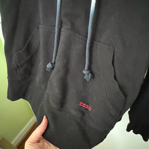 Peace Love World Women’s Small Cowl Neck Affirmation Black Hoodie Oversized - Picture 3 of 6